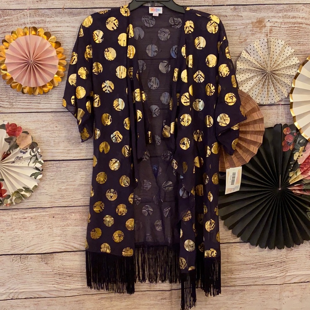 Dark Purple and gold foil Monroe kimono
